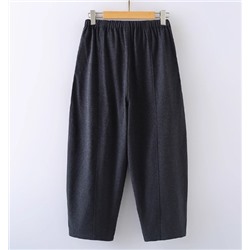 Женские повседневные свободные осенне-зимние теплые облегающие шерстяные брюки