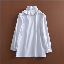 Блузка с оригинальным воротником-стойкой и рукавами 3/4. Магазин стоковый, продавец предупреждает о незначительных дефектах