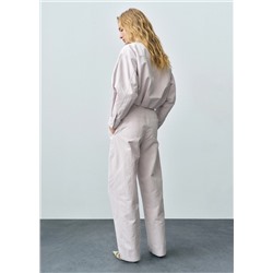 Pantalón wideleg costuras decorativas