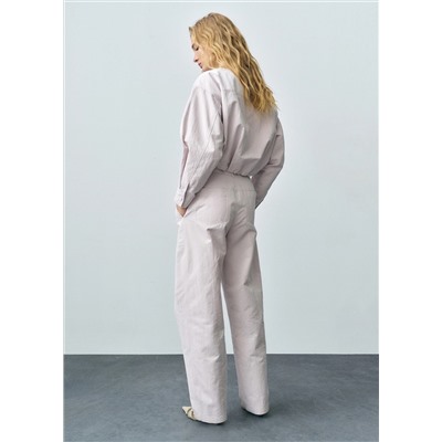 Pantalón wideleg costuras decorativas