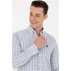 Erkek Ekoseli Mavi Gömlek