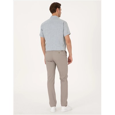 Taş Regular Fit Beli Lastikli Kanvas Pantolon