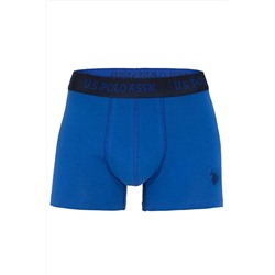 U.S. Polo Assn. 3'lü Erkek Boxer Pamuklu & Likralı, Lacivert Baskılı