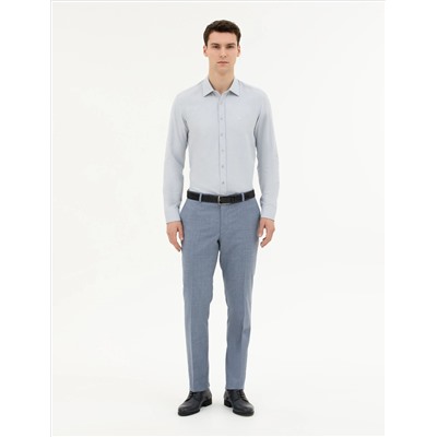 Gri Slim Fit Uzun Kollu Gömlek