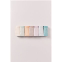 Pack 7 bragas anchas algodón lisas logo