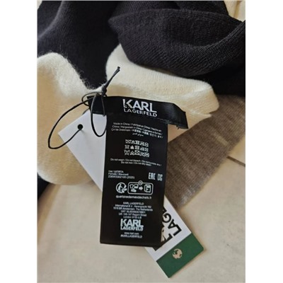 Теплый вязаный шарф с рисунком КАР*Л 😎