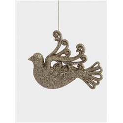 Игрушка елочная, 11х9 см, пластик, шампань, Голубка, New year