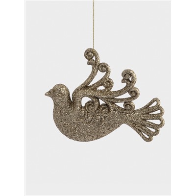 Игрушка елочная, 11х9 см, пластик, шампань, Голубка, New year