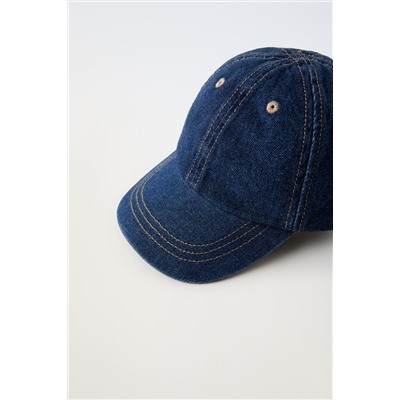 DENIM CAP WITH TOPSTITCHING