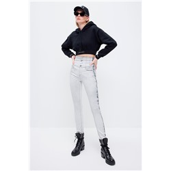 Vaquero skinny fit de tiro alto Gris claro