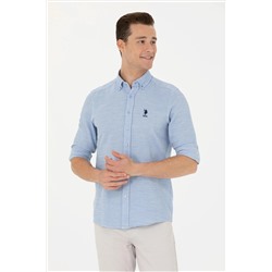 Erkek Mavi Uzun Kollu Gömlek