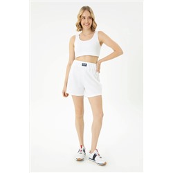 Kadın Beyaz Örme Şort