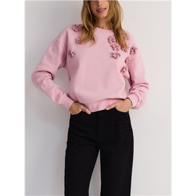 Теплый женский свитшот с объемными цветами  Reserve*d