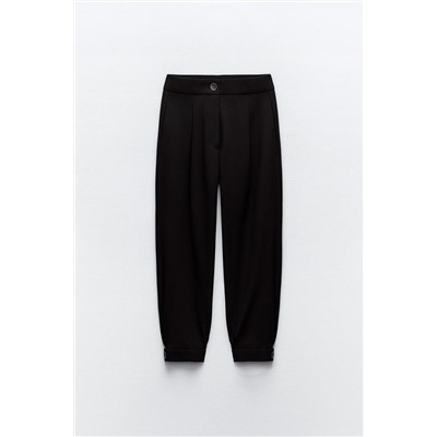 CARROT-FIT TROUSERS WITH CUFFED HEMS