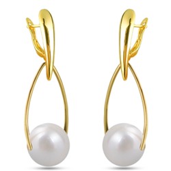 Серьги (Майорка 16мм белая; покрытие золото), Есть комплект