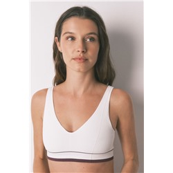 Top triangular LOVELY sin costuras blanco