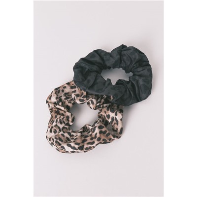 Pack 2 scrunchies animal print