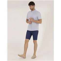 İndigo Slim Fit Keten Karışımlı Beli Lastikli Bermuda Şort