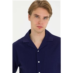 Erkek Lacivert Comfort Polo Yaka Tişört