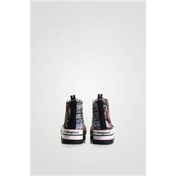 Sneakers altas plataforma patch oriental