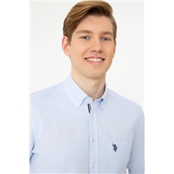 Erkek Açık Mavi Uzun Kollu Gömlek