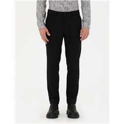 Siyah Slim Fit Kanvas Pantolon
