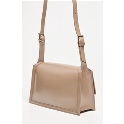 GUESS Bandolera de piel Isa - Topo