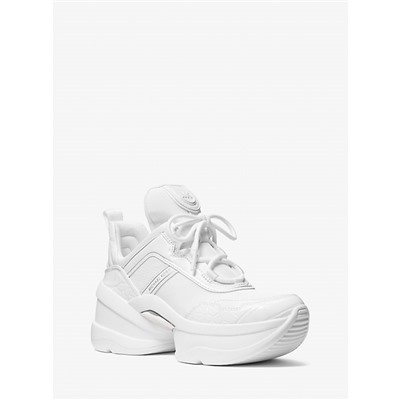 Michael Kors Outlet Olympia Mixed-Media Trainer