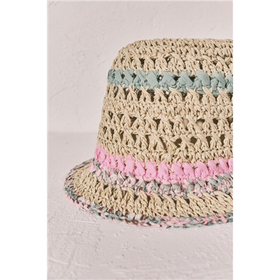 Sombrero bucket crochet beige