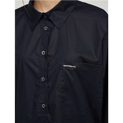 Синяя блузка О-силуэта