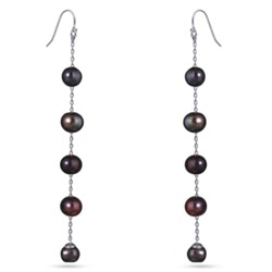 Серьги (жемчуг баклажановый 8мм; покрытие родий), Есть комплект