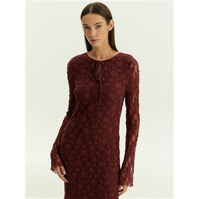 Кружевное платье макси, PL1764/lampone