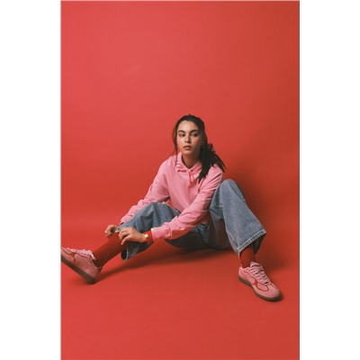 Sudadera capucha felpa algodón rosa