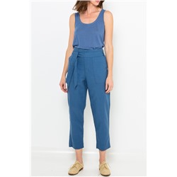 Camiseta de tirantes de lino Azul