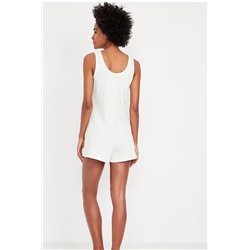 Rib Henley Pajama Romper