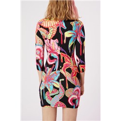 Vestido slim manga 3/4