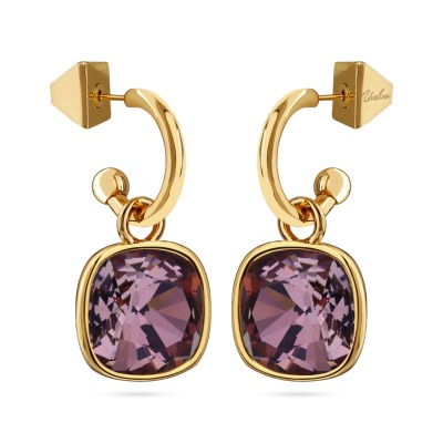 Серьги Триумф (кристаллы SW бургунди 12мм; покрытие золото), Есть комплект