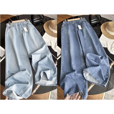 Женские джинсы облегающие, с высокой талией, клёш из смесового тенселя 4 цвета  ЮНИКЛ*О