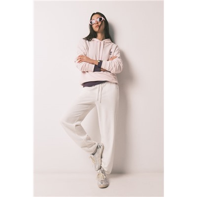 Pantalón jogger felpa algodón blanco