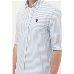 Erkek Mavi Uzun Kollu Gömlek