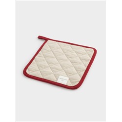 Прихватка, 20x20 см, хлопок, серо-бежевая, Олень в шарфе, Deer