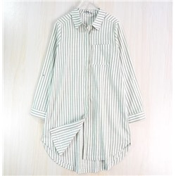 Женская рубашка средней длины в полоску