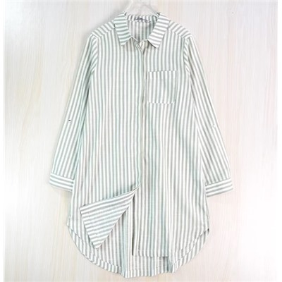 Женская рубашка средней длины в полоску