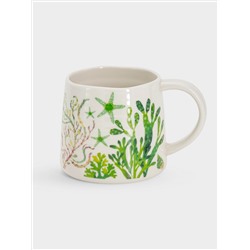 Кружка, 380 мл, фарфор P, белая/зелёная, Морская жизнь, Ocean Life