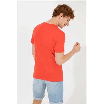 Erkek Kırmızı Bisiklet Yaka Tişört