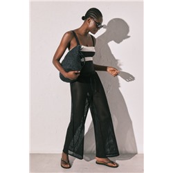 Pantalón punto efecto red negro