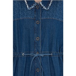 Kadın Koyu Mavi Jean Elbise