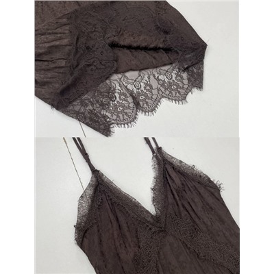 Женское кружевное платье-комбинация из жаккардового атласа РЕЗЕРВЕ*Д