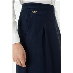 Kadın Lacivert Dokuma Etek