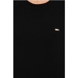 Kadın Siyah Bisiklet Yaka Sweatshirt